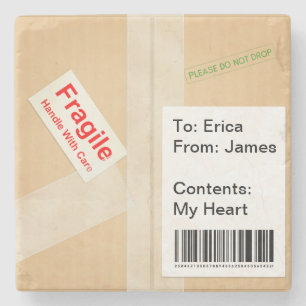 Dessous-de-verre En Pierre Boîte d'expédition miniature Texte personnalisé