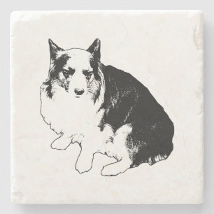 Dessous-de-verre En Pierre Bonfire Rim Corgi
