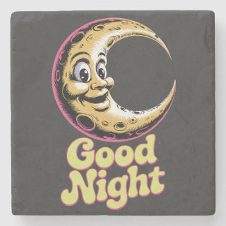 Dessous-de-verre En Pierre Bonne nuit Retro Moon Dessous de verre de pierre