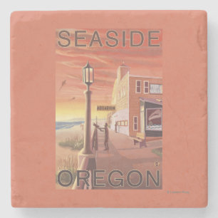 Dessous-de-verre En Pierre Bord de la mer, vue d'OregonAquarium