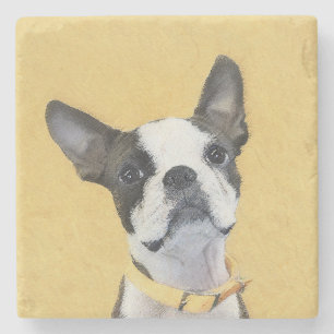 Dessous-de-verre En Pierre Boston Terrier Peinture - Cute Original Chien Art