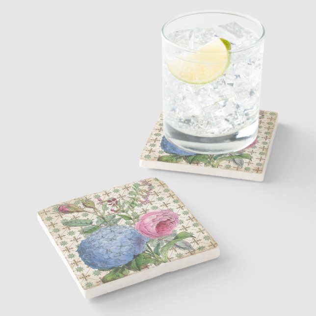 Dessous-de-verre En Pierre Botaniques Vintage (Côté)