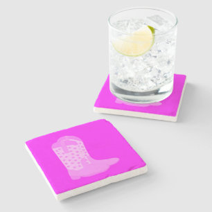 Dessous-de-verre En Pierre Botte de cowboy Stars rose