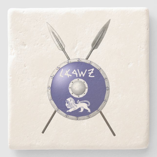 Dessous-de-verre En Pierre Bouclier Maccabee Et Paroles (Devant)