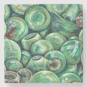 Dessous-de-verre En Pierre Boules de Noël vertes