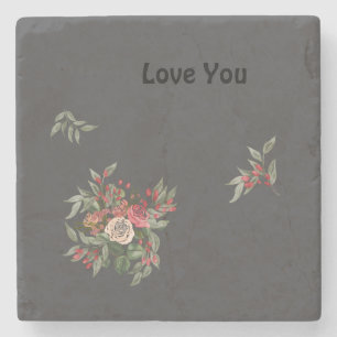 Dessous-de-verre En Pierre Bouquet de Dessous de verre rose en pierre