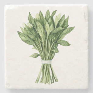 Dessous-de-verre En Pierre Bouquet de Mariage d'aquarelle de verdure