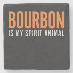 Dessous-de-verre En Pierre Bourbon est mon animal spirituel Personnalisable V