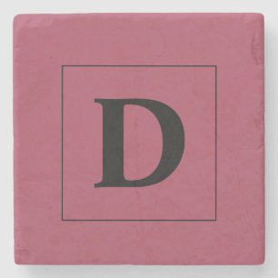 Dessous-de-verre En Pierre Bourgogne Personnalisée Avec Gold Family Initial