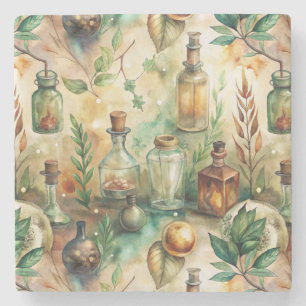Dessous-de-verre En Pierre Bouteilles apothécaires vintages Motif (2)
