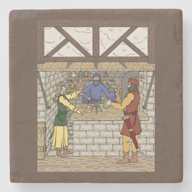 Dessous-de-verre En Pierre Boutique d'Imaginaire (Devant)