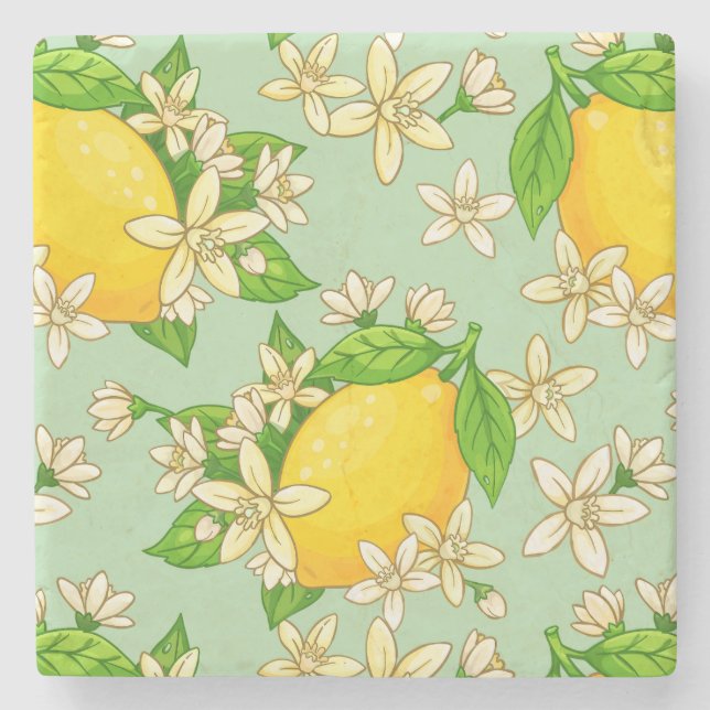 Dessous-de-verre En Pierre bright yellow lemons (Devant)