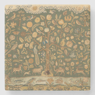 Dessous-de-verre En Pierre Broderie Anglaise Ancienne au Point de Broderie : 