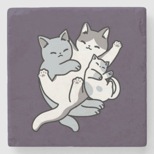 Dessous-de-verre En Pierre Brosse à lait - Chats à couchage mignon