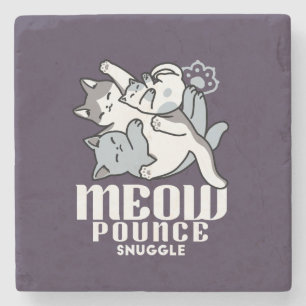 Dessous-de-verre En Pierre Brosse à lait - Chats à couchage mignon