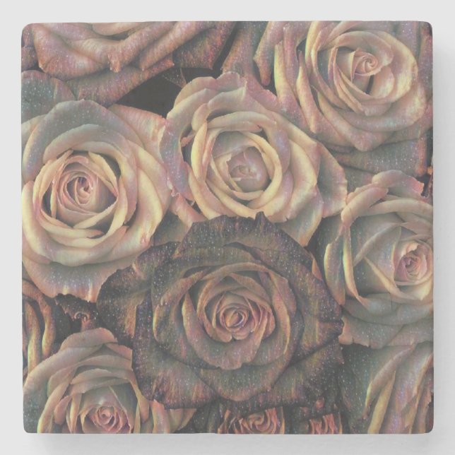 Dessous-de-verre En Pierre Brown, orange, copper, et or rose (Devant)