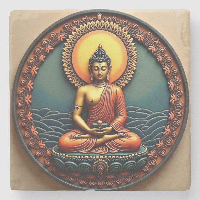 Dessous-de-verre En Pierre Buddha blessings coaster (Devant)