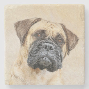 Dessous-de-verre En Pierre Bullmastiff Peinture - Joli chien d'origine art