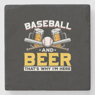 Dessous-de-verre En Pierre Buveur de bière Baseball Humour de bière Anniversa