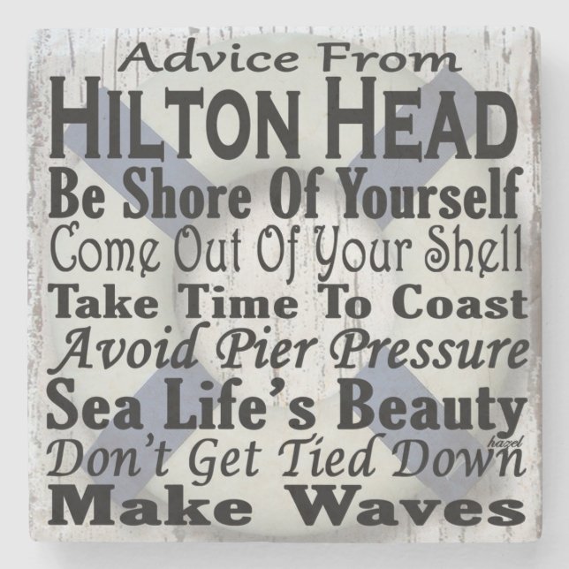 Dessous-de-verre En Pierre Caboteur de plage de Hilton Head (Devant)