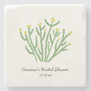 Dessous-de-verre En Pierre Cactus Fleur Jaune Cholla Shower Nuptial