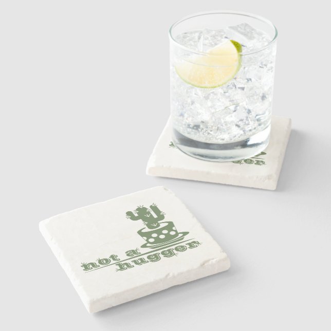 Dessous-de-verre En Pierre Cactus Pas un gros cactus drôle dire (Côté)