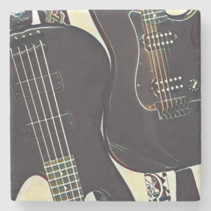 Dessous-de-verre En Pierre cadeau d'anniversaire guitariste vintage