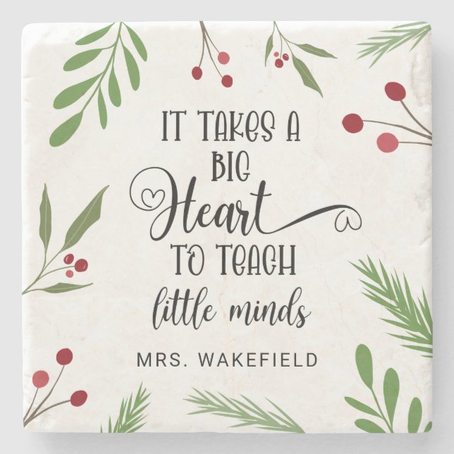 Dessous-de-verre En Pierre Cadeau d'appréciation de l'enseignant personnalisé (Devant)