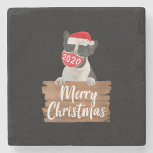 Dessous-de-verre En Pierre Cadeau de chien de Noël pour femmes Boston Terrier