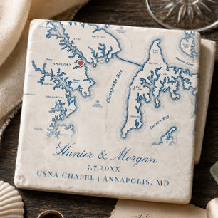 Dessous-de-verre En Pierre Cadeau de mariage de la chapelle de l'USNA Annapol