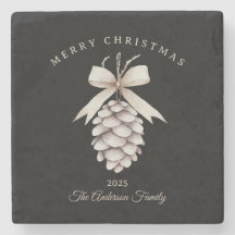 Cadeau de Noël personnalisé en pin blanc crème ave