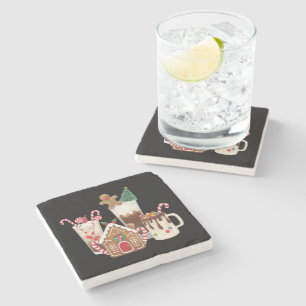 Dessous-de-verre En Pierre Cadeau de Noël pour amateur de café au pain d'épic