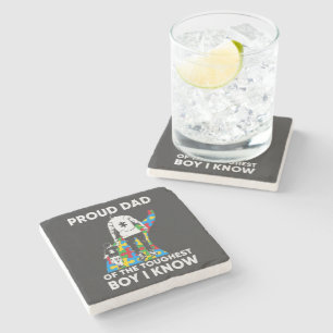 Dessous-de-verre En Pierre Cadeau de puzzle pour papa pour la journée de sens