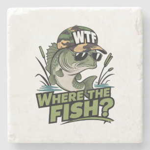 Dessous-de-verre En Pierre Cadeau Fisher Où est le poisson