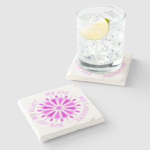 DESSOUS-DE-VERRE EN PIERRE CADEAU FLEUR MODERNE DE MAMAN PAPA SOEUR FILS PATR