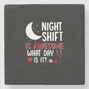 Dessous-de-verre En Pierre Cadeau infirmière Shift De Nuit Est Super