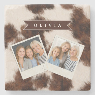 Dessous-de-verre En Pierre Cadeau personnalisé de style western cowgirl avec 