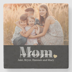Dessous-de-verre En Pierre Cadeau Photo Nous Vous Aimons Maman