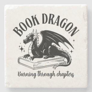 Dessous-de-verre En Pierre Cadeau pour amateur de livres Dragon Fantastique 