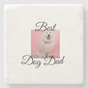 Dessous-de-verre En Pierre Cadeau simple photo animal coloré nom chien Papa