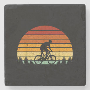 Dessous-de-verre En Pierre Cadeau VTT Sunset vintage Pour Mountain B
