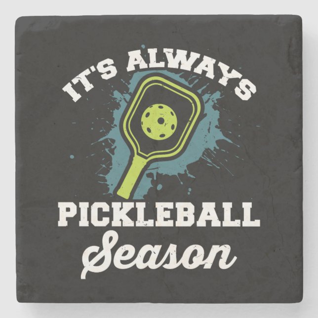 Dessous-de-verre En Pierre Cadeaux drôles de Pickleball (Devant)
