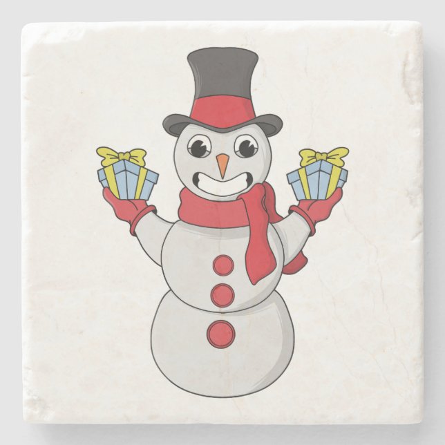 Dessous-de-verre En Pierre Cadeaux pour vous de Snowman (Devant)