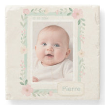 Cadre photo vide floral aquarelle pastel