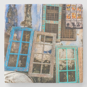 Dessous-de-verre En Pierre Cadres de fenêtre colorés
