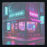 Dessous-de-verre En Pierre Café Coréen Neon LoFi Art<br><div class="desc">Un café coréen cosy à Séoul,  éclairé par de petites lumières néons,  à l'ambiance artistique de style lofi.</div>
