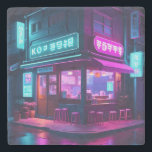Dessous-de-verre En Pierre Café Coréen Neon LoFi Art<br><div class="desc">Un café coréen cosy à Séoul,  éclairé par de petites lumières néons,  à l'ambiance artistique de style lofi.</div>