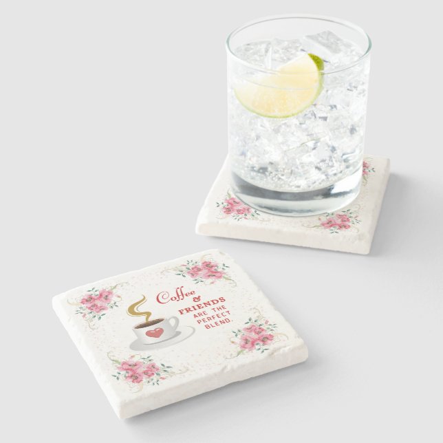 Dessous-de-verre En Pierre Café et amis le mélange parfait (Côté)