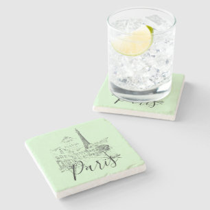 Dessous-de-verre En Pierre Cafe Paris   Dessous de verre en pierre