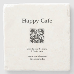Dessous-de-verre En Pierre Cafe restaurant scanner pour voir le menu commande
